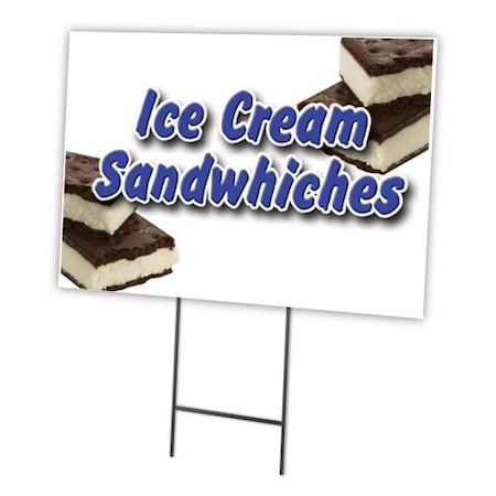 Signmission Ice Cream Sandwiches Yard & Stake outdoor plastic coroplast window, C-2436-DS-Ice Cream Sandwiches C-2436-DS-Ice Cream Sandwiches